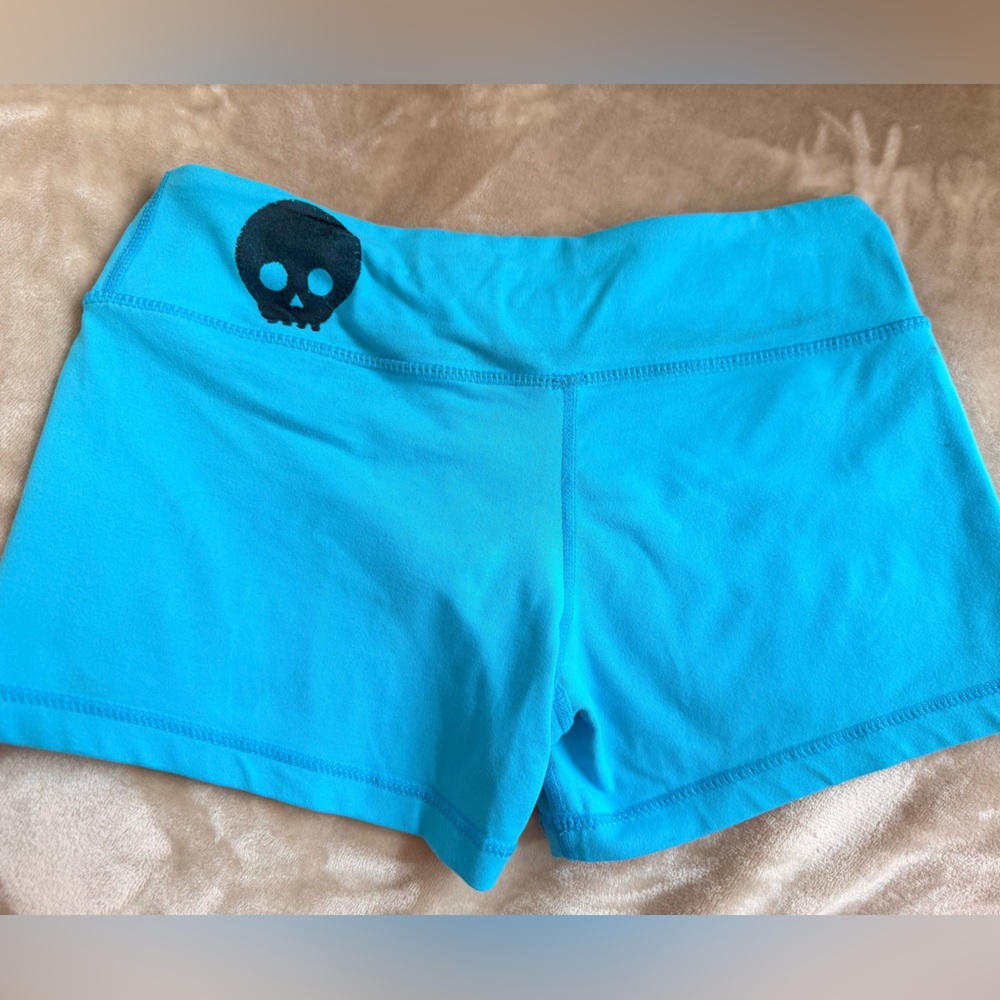 Blue Women's Shorts with Skull Design